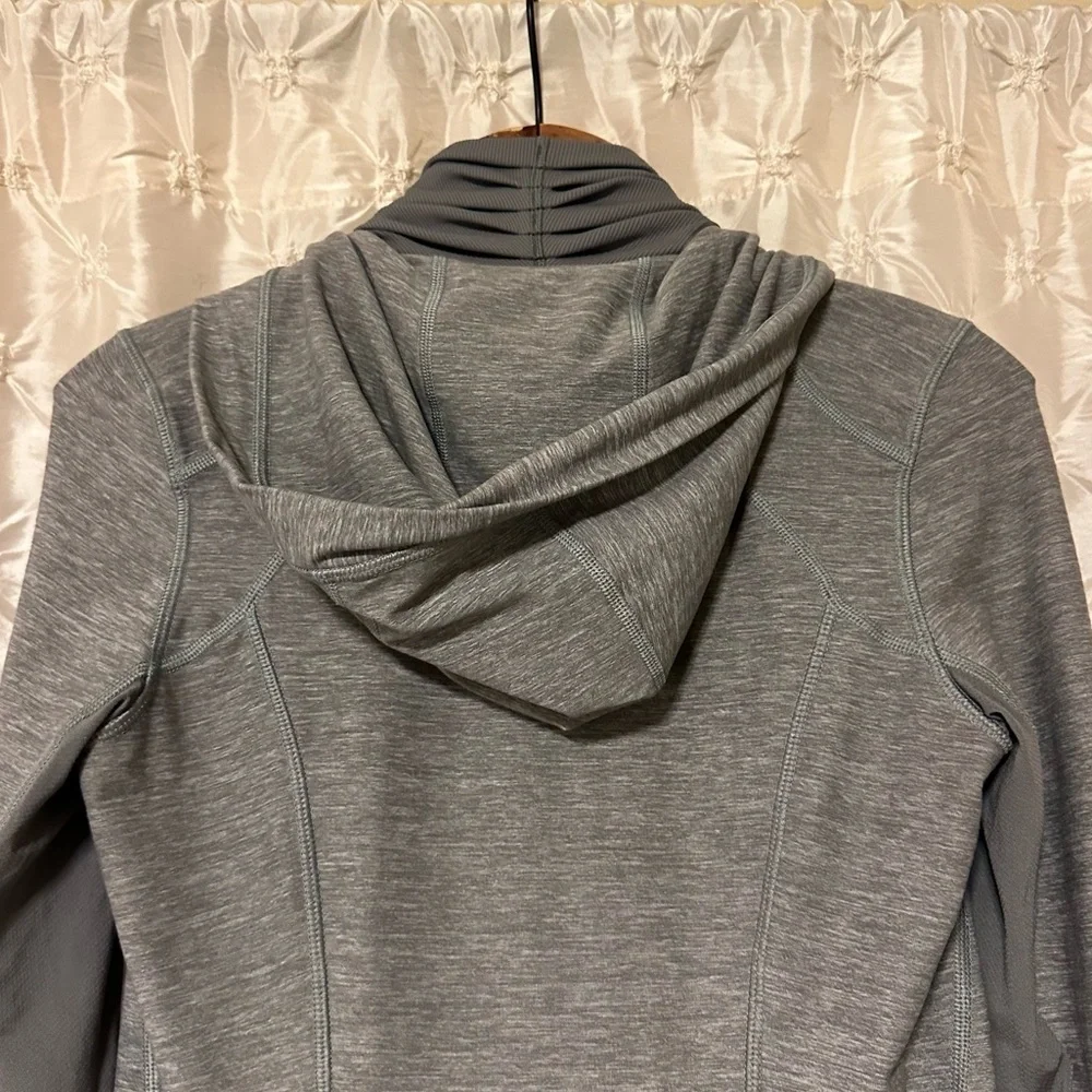 Lululemon Daily Practice Hooded Jacket Heathered Slate Gray Long Line